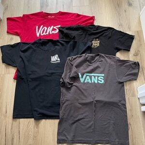 Bundle lot four Vans off the wall authentic classic fit 100% cotton L tees